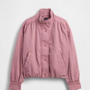 GAP Women's Dusty Rose Bubble Bomber Jacket (Oversized Fit)